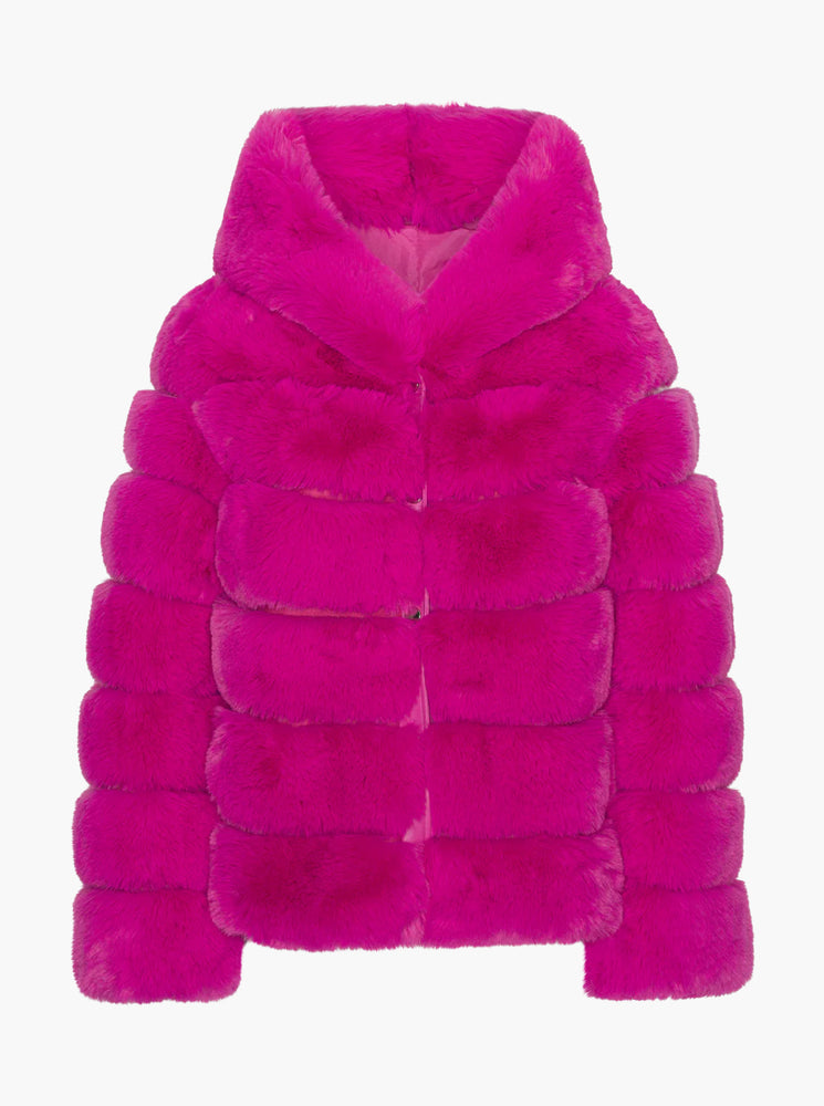 Blake Short Faux Fur Jacket - Neon Pink