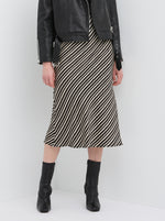 Stripe Silk Bias Skirt - Stripes