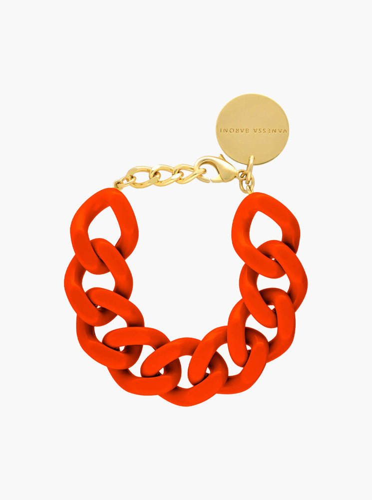 Flat Chain Bracelet - Coral