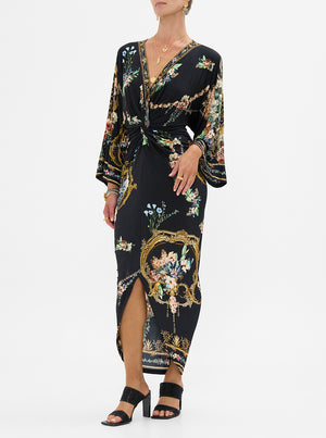 Long Split Front Twist Dress - Noble Endeavours