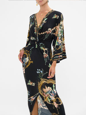 Long Split Front Twist Dress - Noble Endeavours