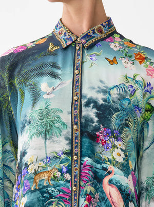Long Sleeve Tiered Short Dress - Basked In Baroque