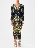Long Split Front Twist Dress - Ottoman Elegance