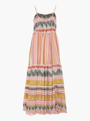 Plaka Long Dress - Multi Pink