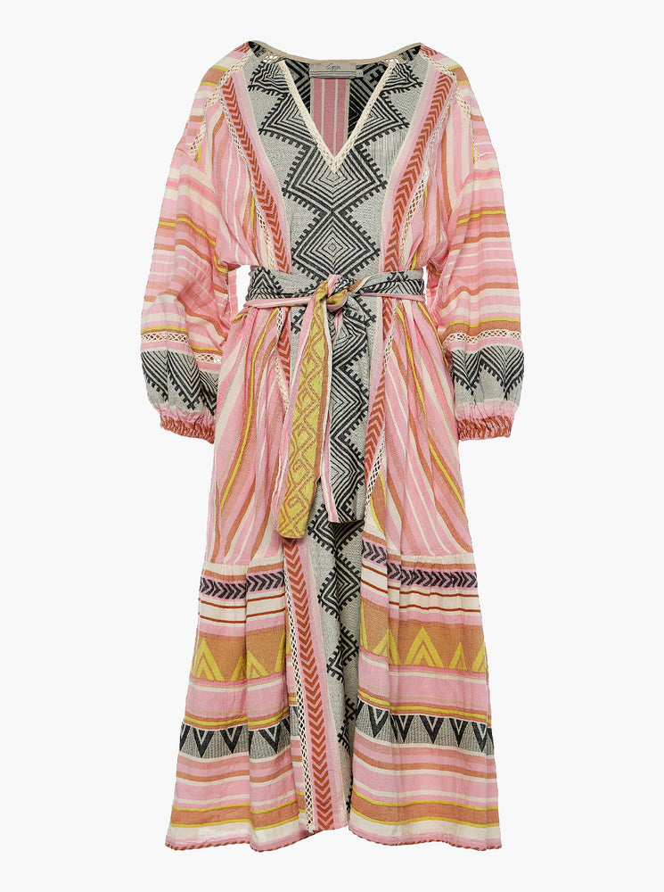 Porto Timoni Long Dress - Multi Pink