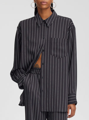 FrylaGZ Shirt - Black Pinstripe