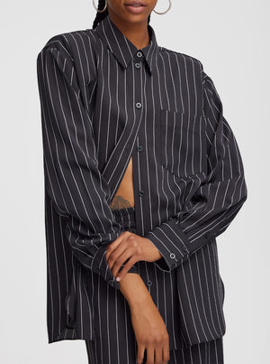 FrylaGZ Shirt - Black Pinstripe