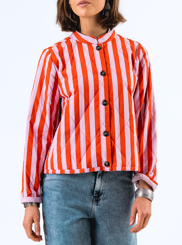 EmiliaLL Jacket LS - Orange/Pink Stripe