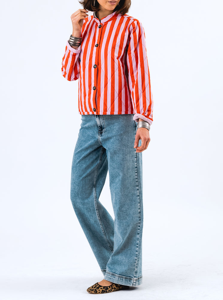 EmiliaLL Jacket LS - Orange/Pink Stripe