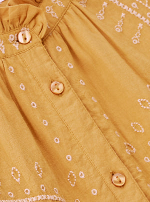 Jaky Embroidered Boho Shirt - Beige