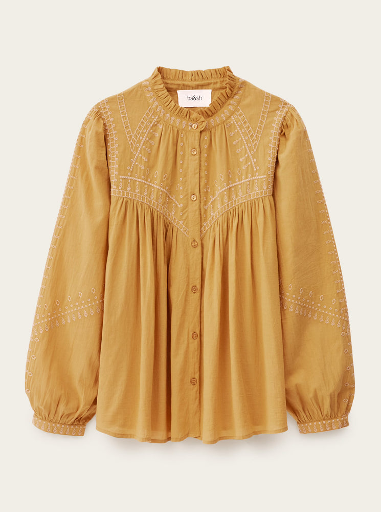 Jaky Embroidered Boho Shirt - Beige
