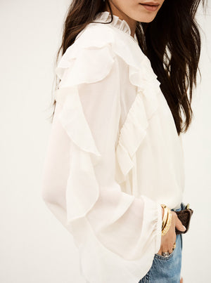Nils Long-Sleeved Blouse - Ecru
