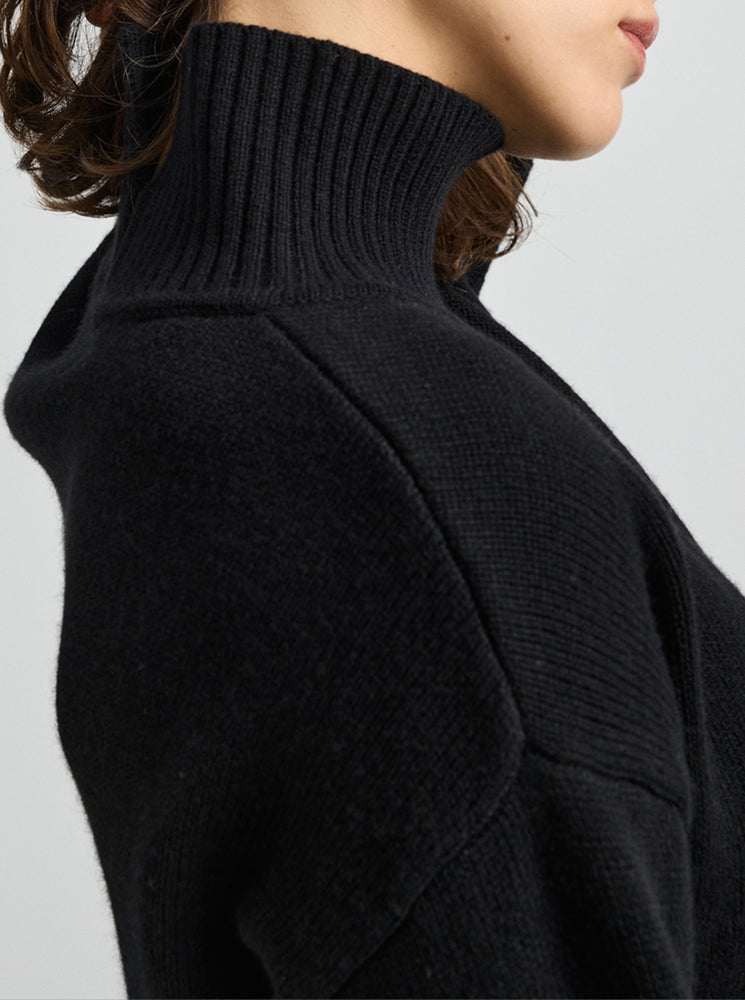 Funnel Neck Jumper - Black