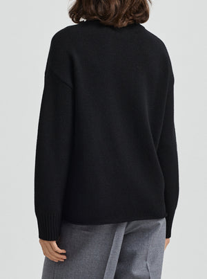 Funnel Neck Jumper - Black