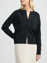 Fine Knit Cardigan - Black