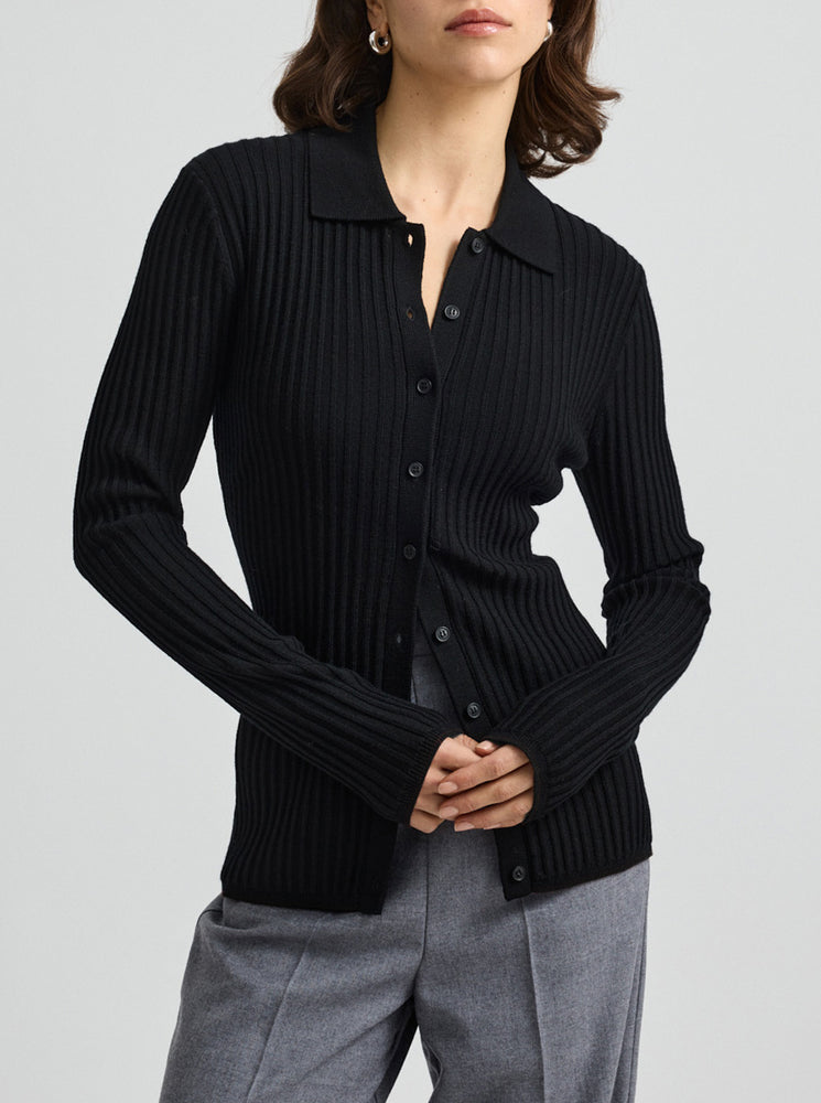 Fine Rib Shirt - Black