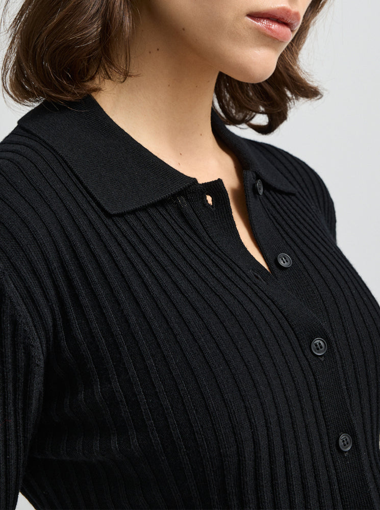 Fine Rib Shirt - Black