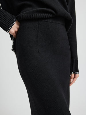Blanket Stitch Skirt - Black