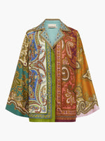 Clemenza Spliced Silk Shirt - Multi
