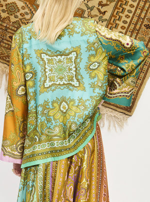 Clemenza Spliced Silk Shirt - Multi