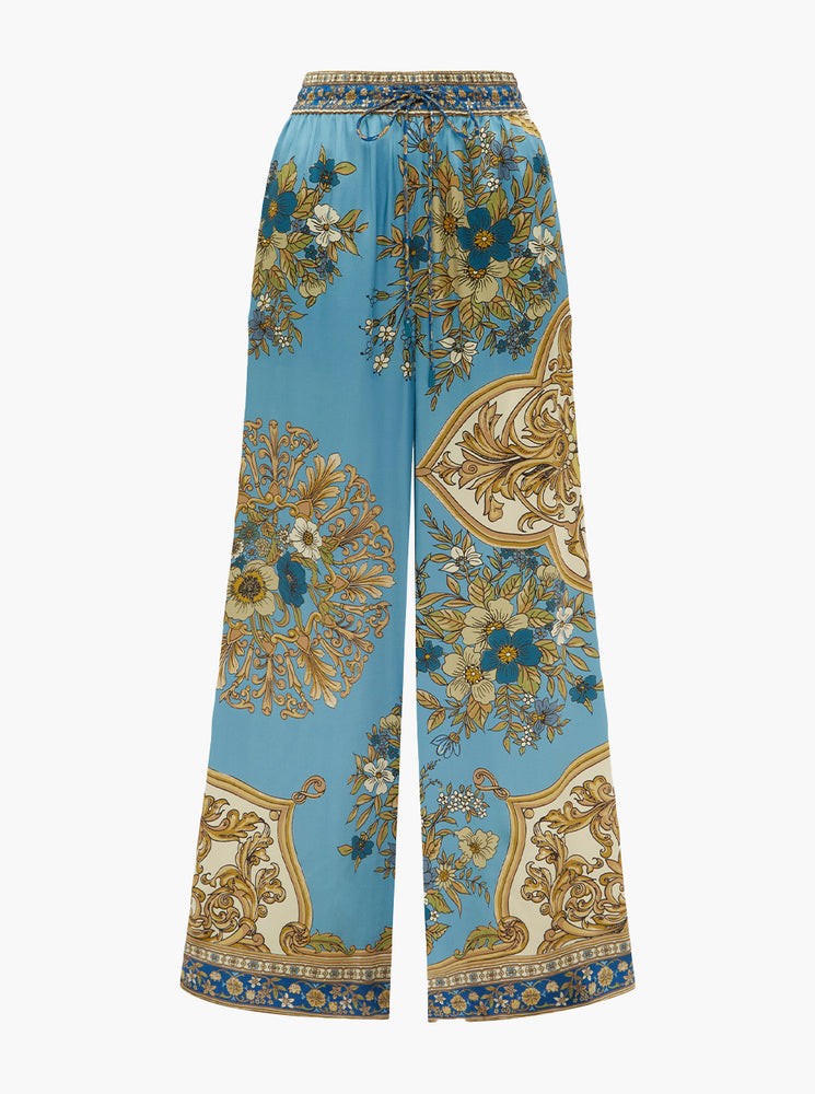Cassie Silk Pant - Blue