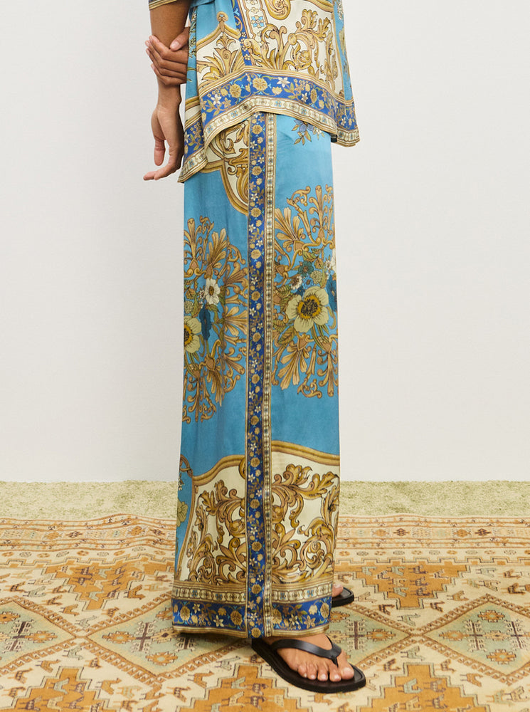 Cassie Silk Pant - Blue