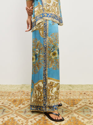Cassie Silk Pant - Blue