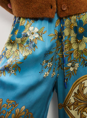 Cassie Silk Pant - Blue