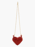 Carmelo Beaded Heart Bag - Tomato