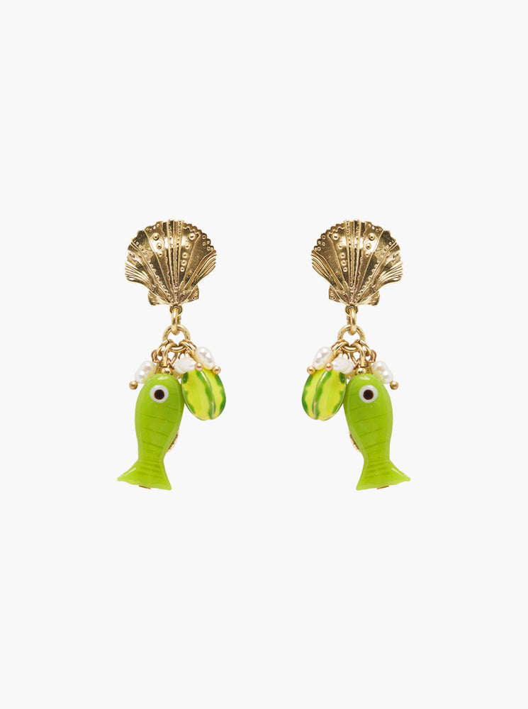Tesori Fish Charm Drop Earring - Multi
