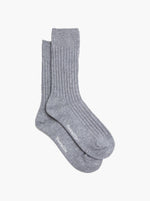 Ribbed Merino Socks - Grey