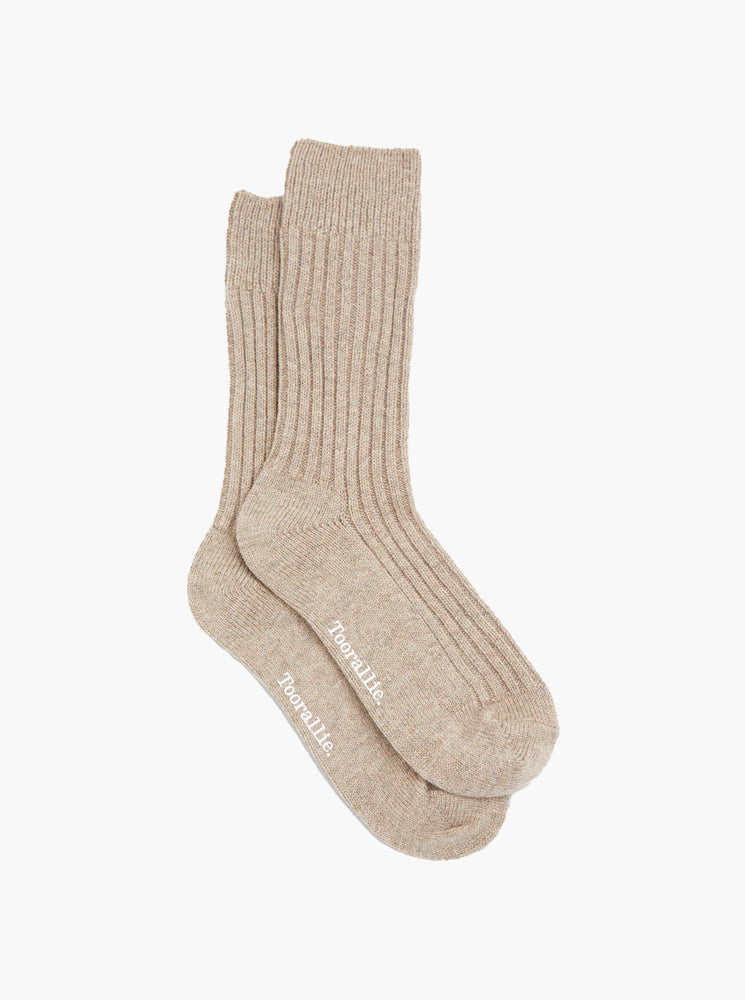 Ribbed Merino Socks - Oat