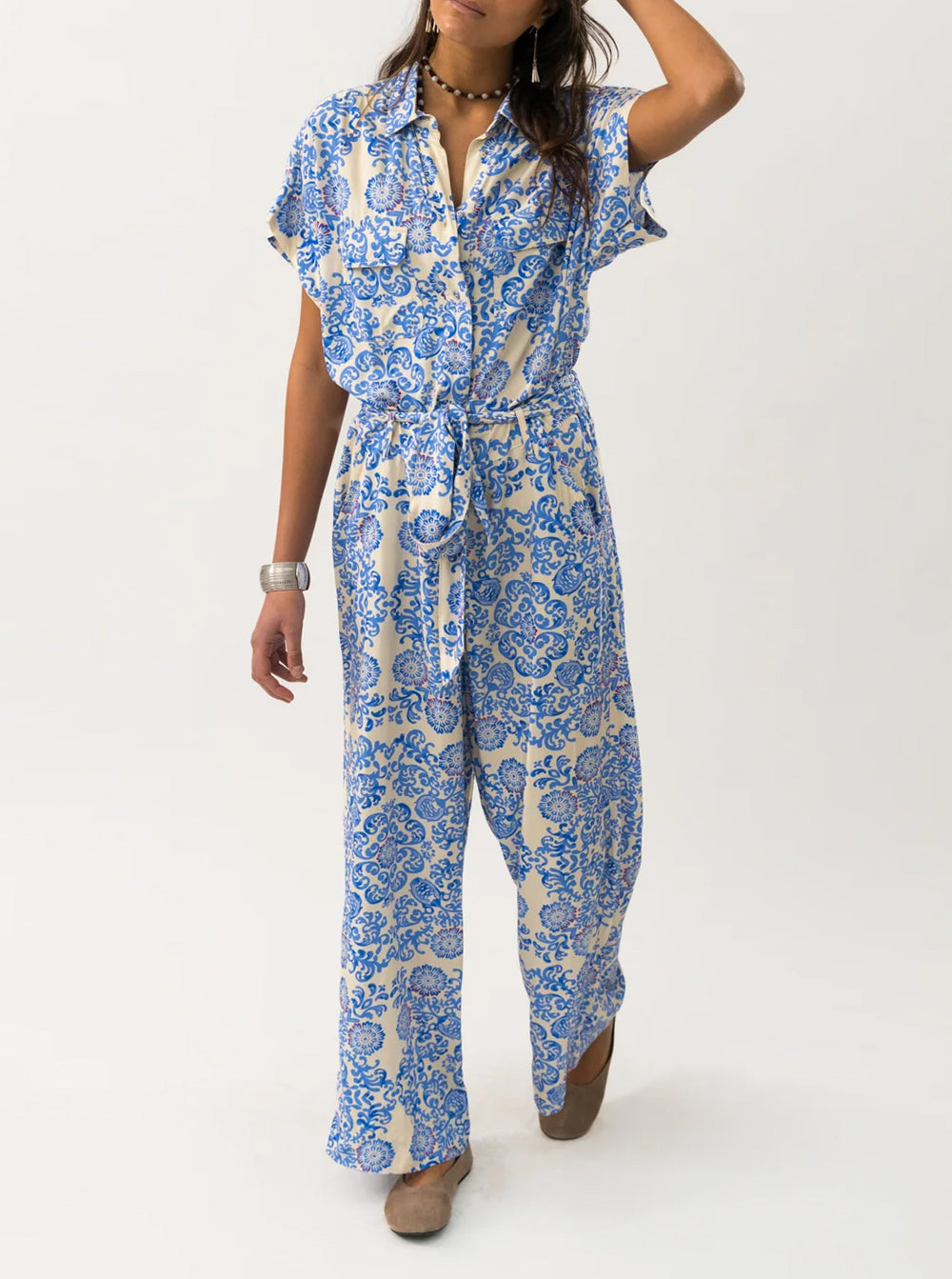 What Mathilde Deep Blue Mathilde Jumpsuit - Light Blue – HEM Store