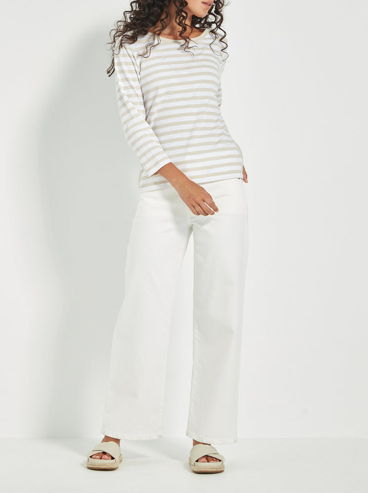 Horizon Top - Cashew Stripe