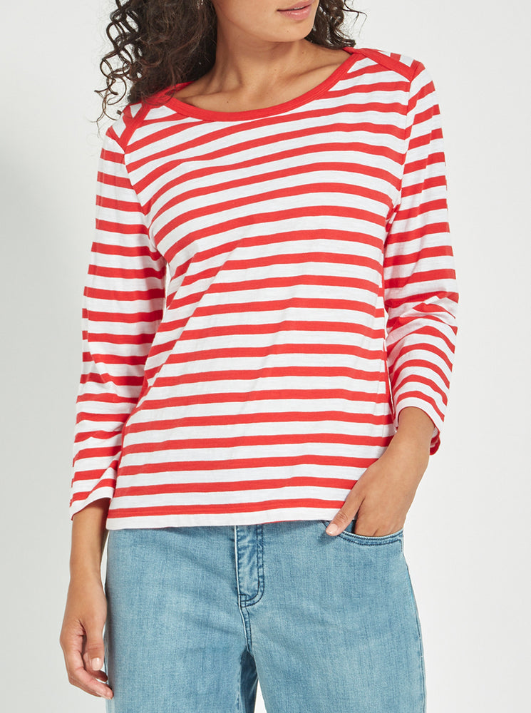 Horizon Top - Poppy Stripe