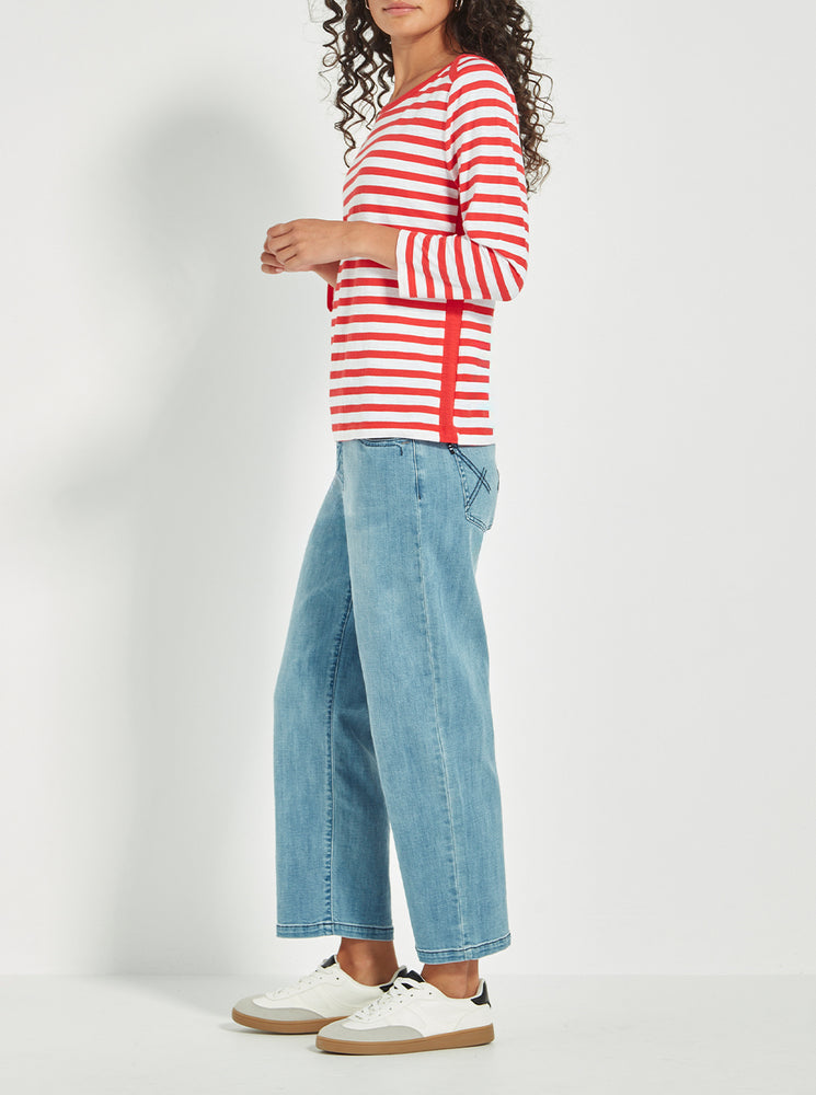 Horizon Top - Poppy Stripe