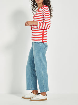 Horizon Top - Poppy Stripe