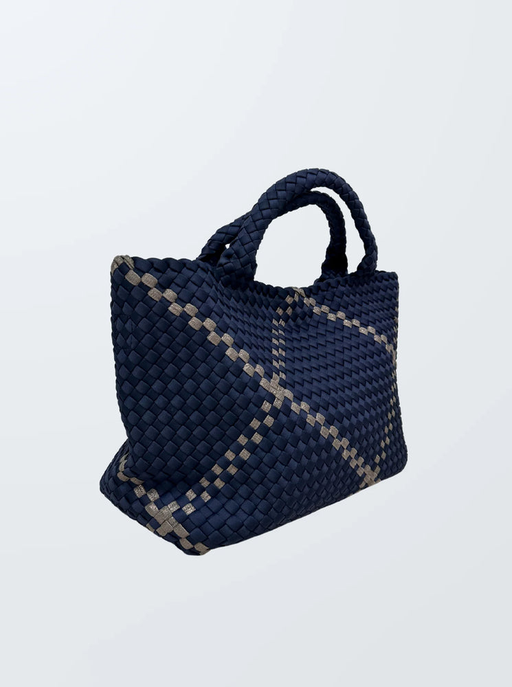 
            
                Load image into Gallery viewer, Amsterdam Cross Body Tote - Navy/Pewter
            
        