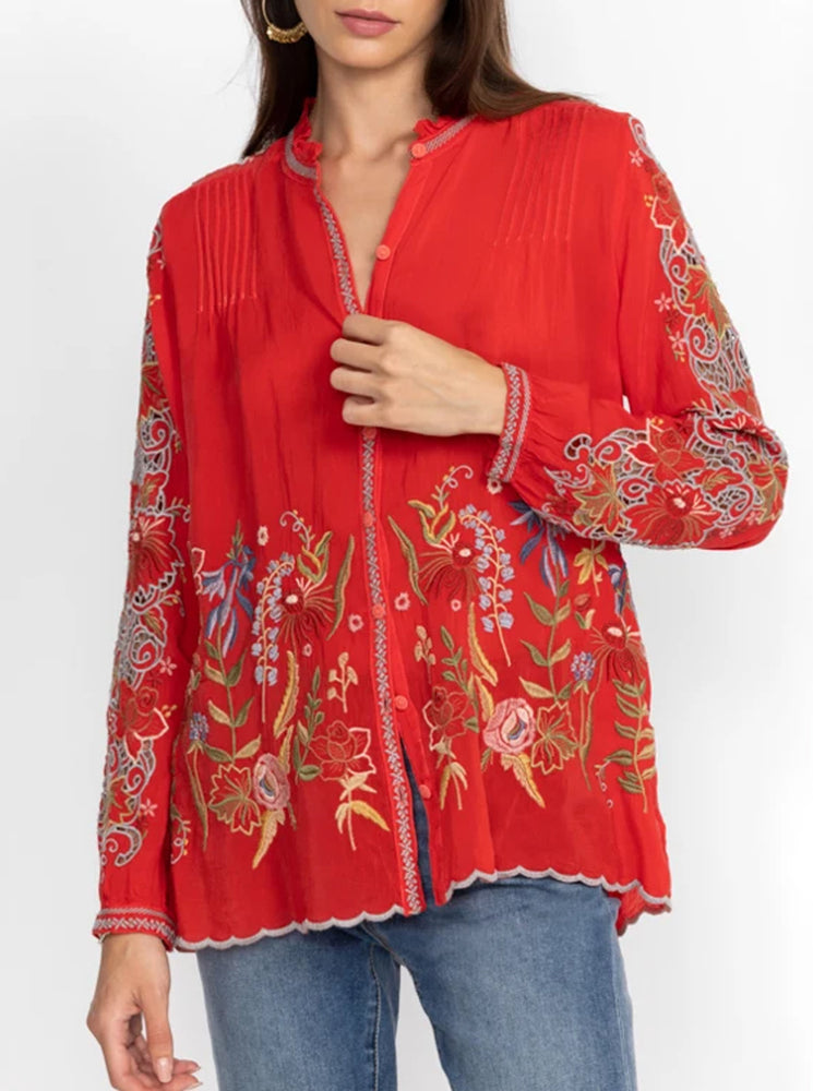 Ruelle Blouse - Mars Red