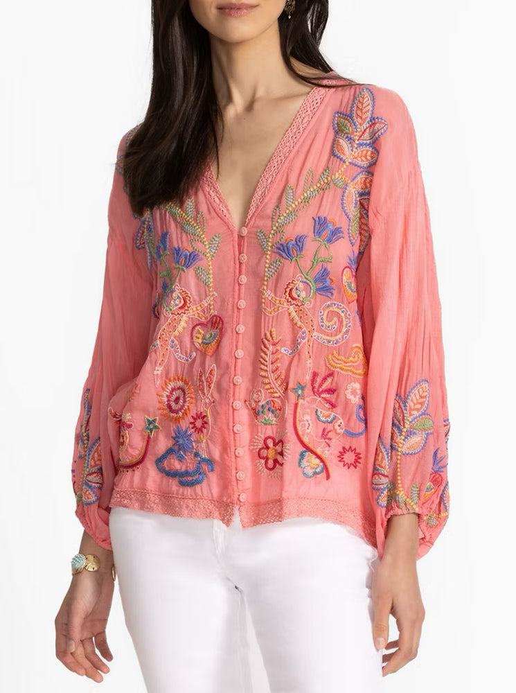 Luna Shirt - Salmon Rose