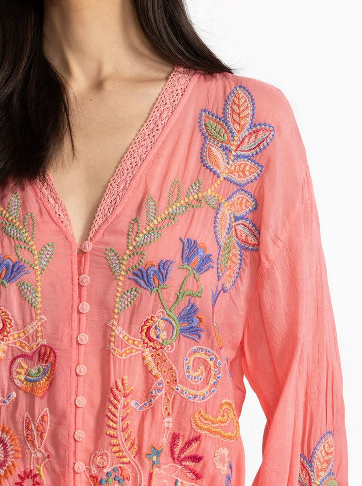 Luna Shirt - Salmon Rose