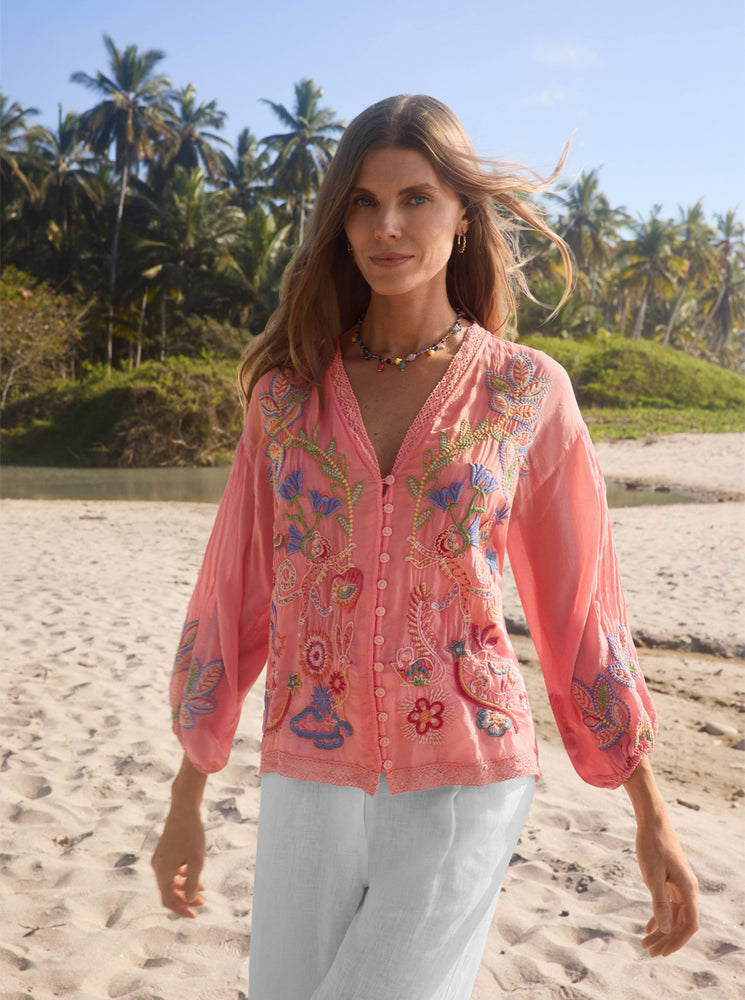 Luna Shirt - Salmon Rose