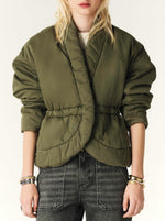 Caly Quilted Denim Jacket - Green