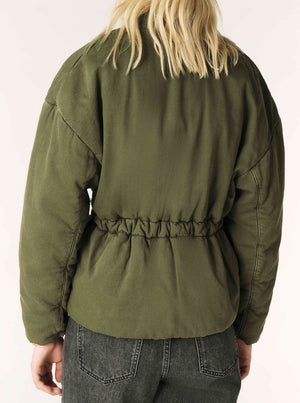 Caly Quilted Denim Jacket - Green