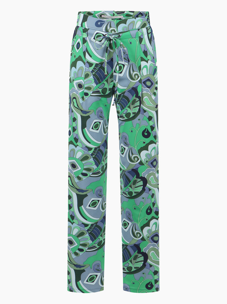 Candice Straight Palazzo Print Pant - Blue Graphical 88