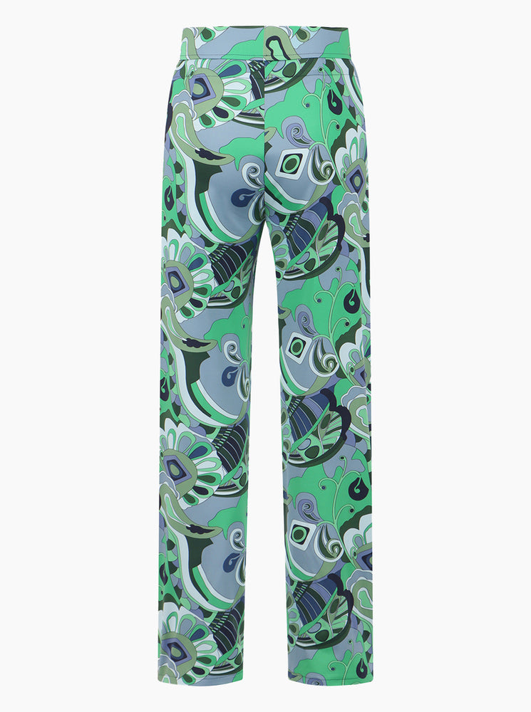 Candice Straight Palazzo Print Pant - Blue Graphical 88