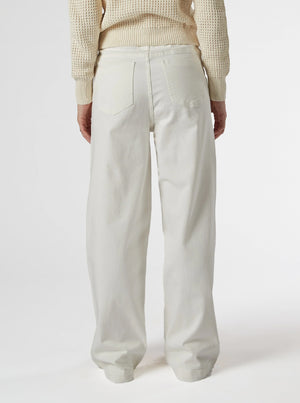 Mila Ivory Mid Rise Palazzo Jeans - Ivory