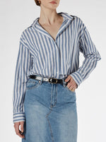 Finley Loose Blue Stripe Shirt - Blue Stripe