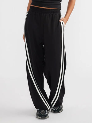 Valentina Stripe Pant - Black/Off White