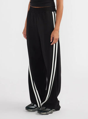Valentina Stripe Pant - Black/Off White